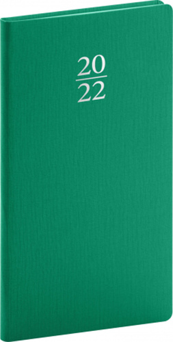 Diář 2022: Capys - zelený/kapesní, 9 x 15,5 cm