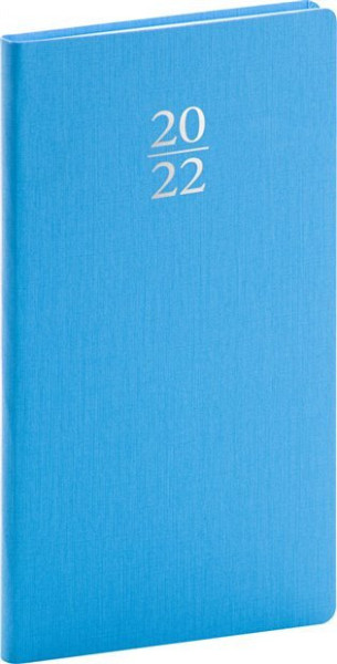 Diář 2022: Capys - světle modrý/kapesní, 9 x 15,5 cm