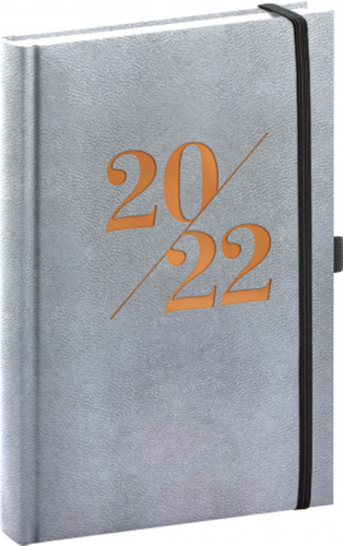 Diář 2022: Vivella Fun - stříbrný/denní, 15 x 21 cm