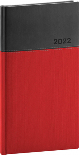 Diář 2022: Dado - červenočerný/kapesní, 9 x 15,5 cm