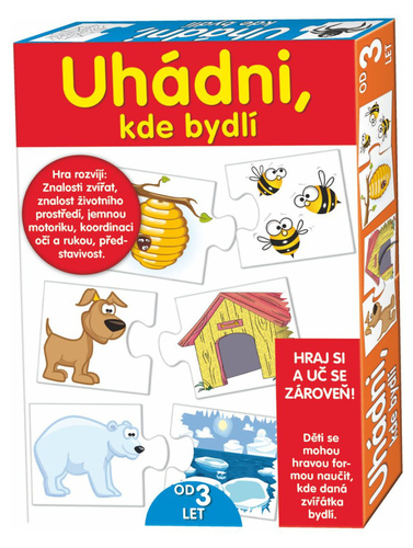 Puzzle deskové Uhádni, kde bydlí