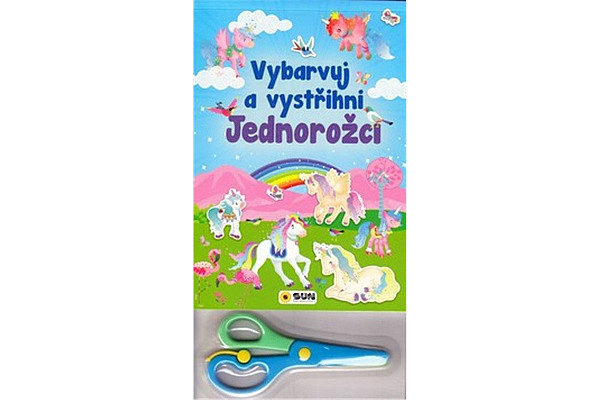 Vybarvuj a Vystřihni Jednorožci (modrá)