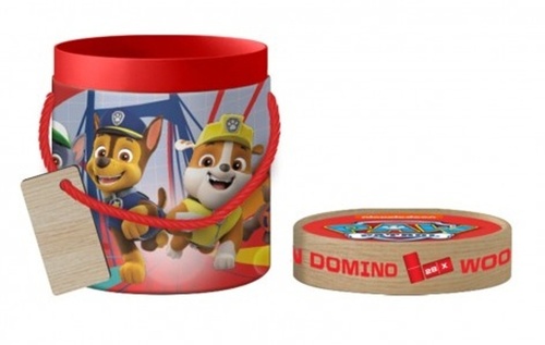 Domino dřevěné Paw patrol/Tlapková patrola 28ks v papírovém tubusu 11x13cm