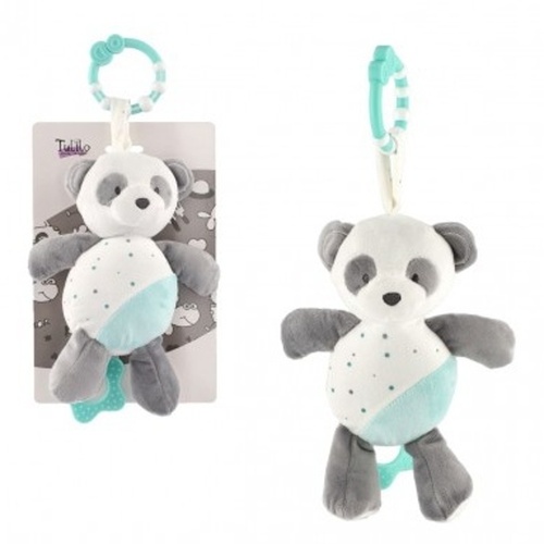 Medvěd plyš závěs na postýlku zelený