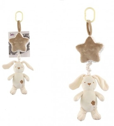 Zajíc s hvězdou plyš závěs na postýlku