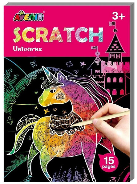 Škrabací kniha aktivit mini Jednorožci