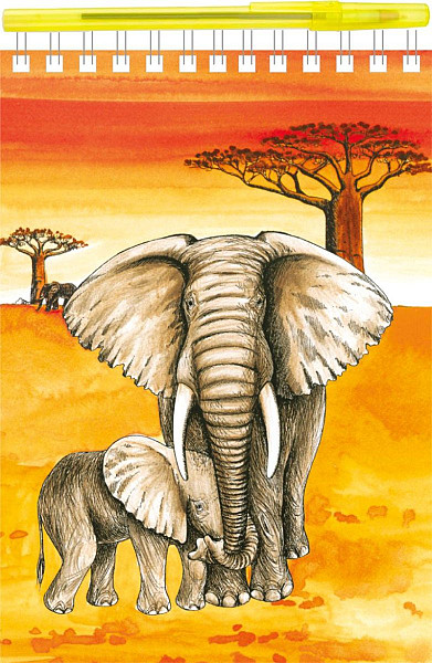 Psací sada Blok A5 Safari + kuličkové pero