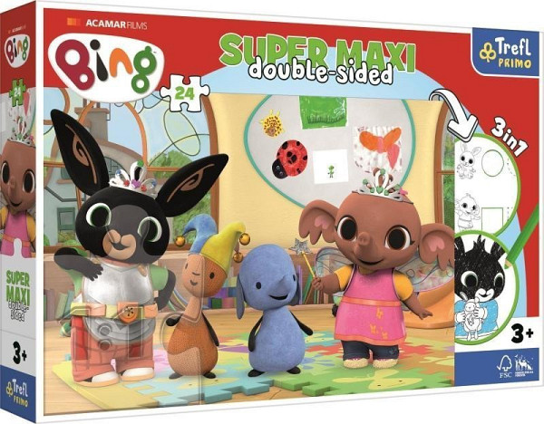 Oboustranné puzzle Bing a jeho přátelé SUPER MAXI 24 dílků
