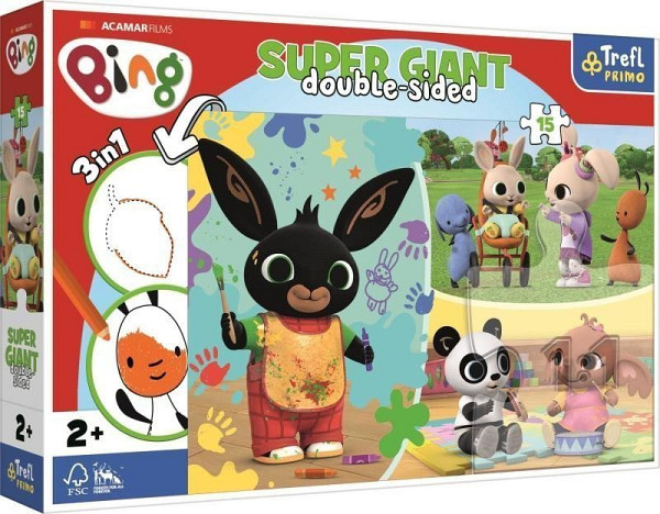 Oboustranné puzzle Bing a jeho šťastný den SUPER GIANT