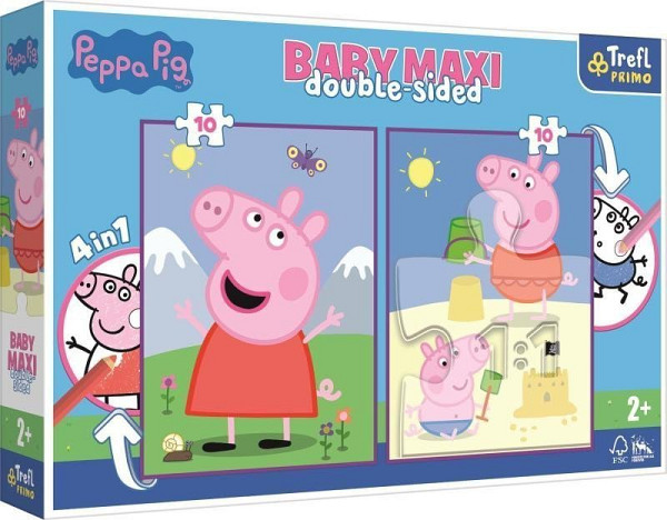 Oboustranné puzzle Prasátko Peppa: Dobrý den BABY MAXI
