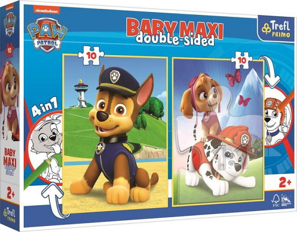 Oboustranné puzzle Tlapková patrola: Chase, Marshal a Sky BABY MAXI