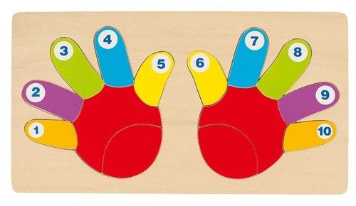 Dřevěné vkládací puzzle Ruce