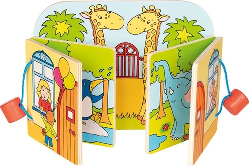 Dřevěná obrázková knížka Návštěva v ZOO