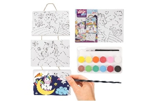 Mini plátno na provázku jednorožec 3 ks