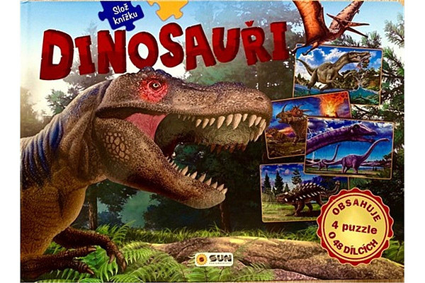 Dinosauři - Slož si knížku (4 puzzle o 48 dílcích)