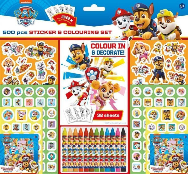 Samolepkový set s omalovánkami 500 Tlapková patrola