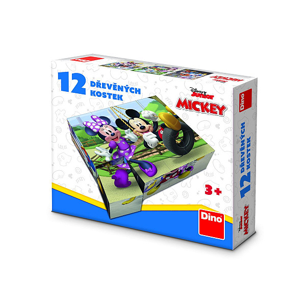 Dřevěné kostky Mickey a Minnie