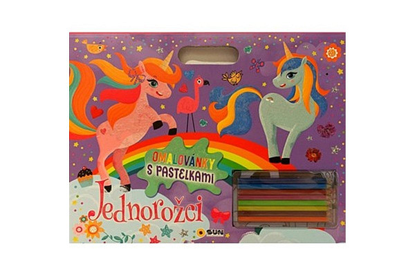 Jednorožci - Omalovánky s pastelkami