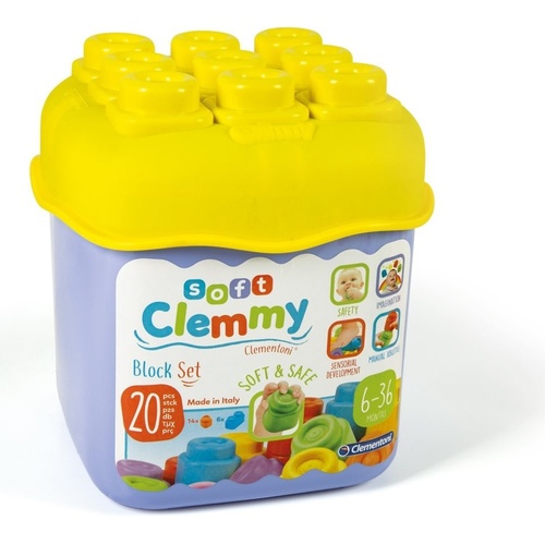 Soft Clemmy Box s víkem a 20 kostkami (mix)