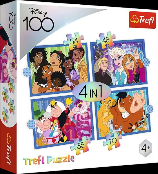 Puzzle Disney 100 let: Disneyho veselý svět 4v1