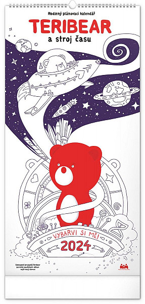 Rodinný plánovací kalendář TERIBEAR 2024, 21 × 42 cm