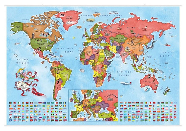 Ilustrovaná mapa států světa pro malé cestovatele