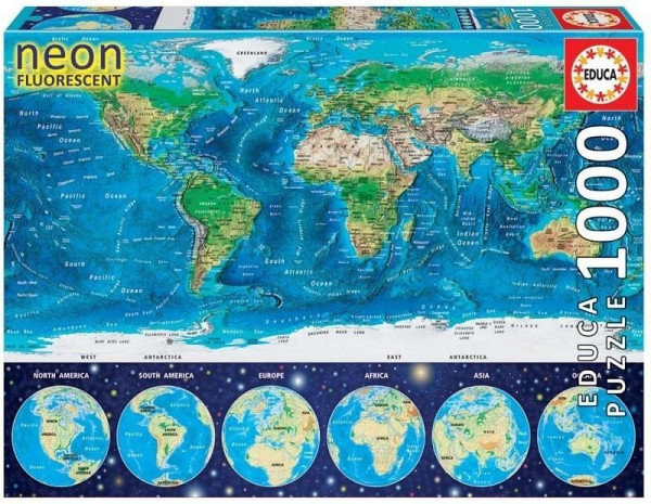 Svítící puzzle Mapa světa
