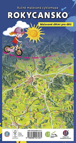 Ručně malovaná cyklomapa Rokycansko