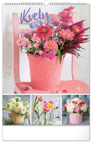 Nástenný kalendár Kvety 2024, 33 × 46 cm