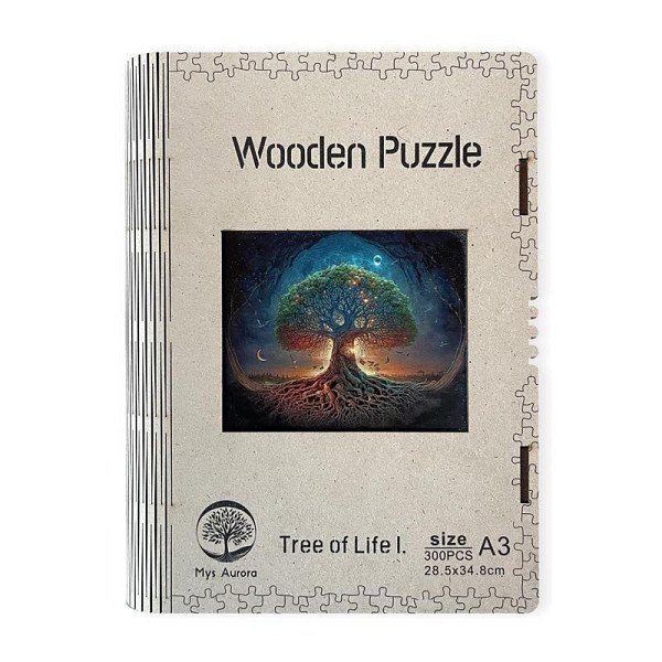 Dřevěné puzzle Strom života A3