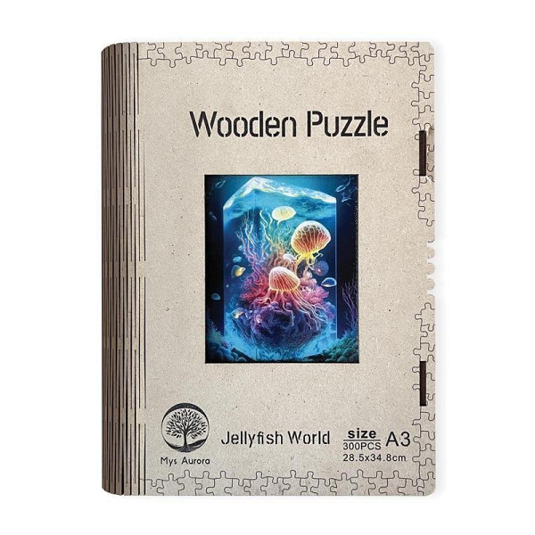 Dřevěné puzzle Svět medúz A3