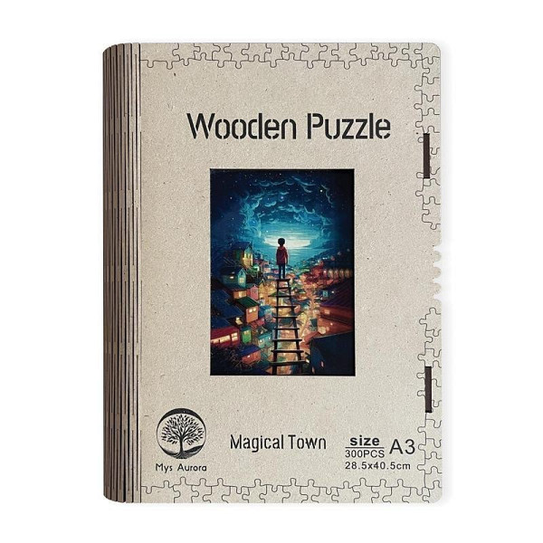 Dřevěné puzzle Magické město A3
