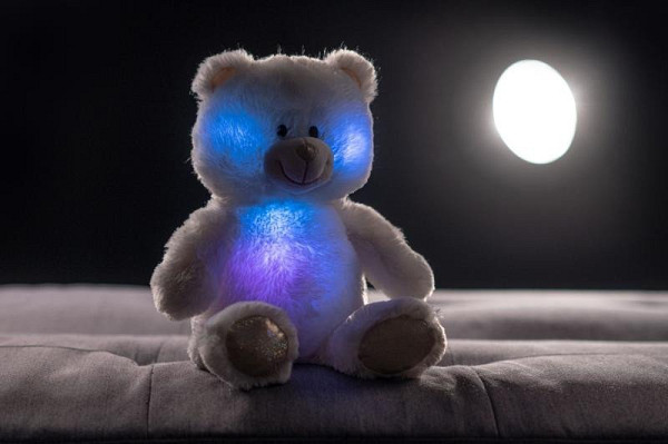 Snílek medvěd bílý plyš 40cm na baterie se světlem a zvukem