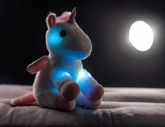 Snílek jednorožec s křídly plyš 38 cm na baterie se světlem a zvukem