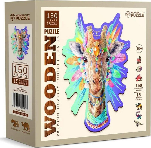 Dřevěné puzzle Elegantní žirafa 150 dílků EKO