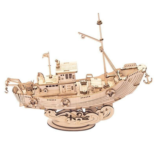 3D dřevěné puzzle Rybářská loď