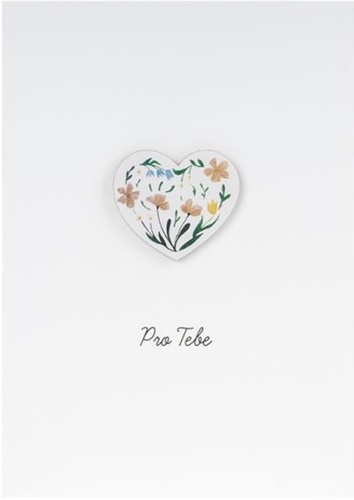 Přání Rozkvetlé srdce a brož