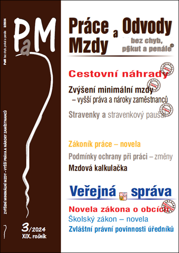 PaM 3/2024 Cestovní náhrady v roce 2024, Zvýšení minimální mzdy v roce 2024