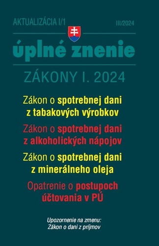 Aktualizácia I/1 2024 Daňové a účtovné zákony