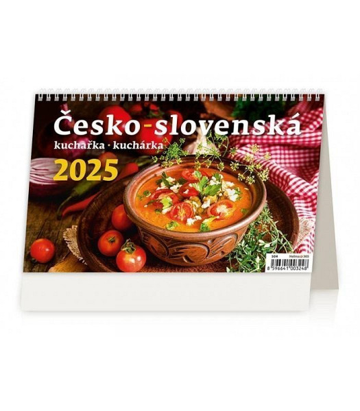 Kalendář stolní 2025 - Česko-slovenská kuchařka / kuchárka