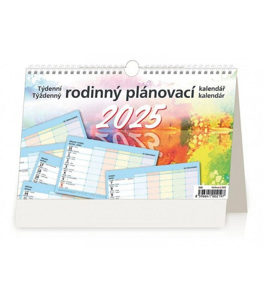 Kalendář stolní 2025 - Týdenní rodinný plánovací kalendář