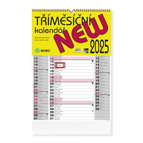 New 2025 - nástěnný kalendář