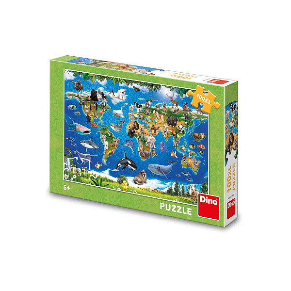 Puzzle XL Mapa zvířat 100 dílků