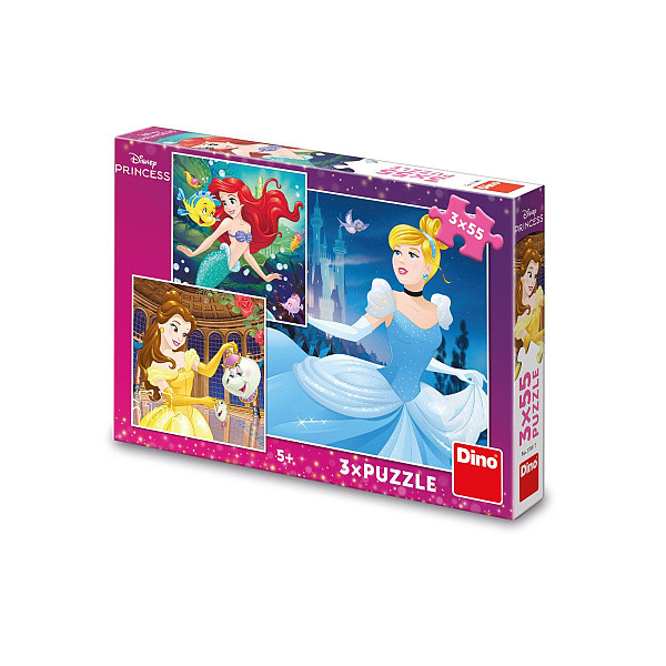 Puzzle 3x55 Veselé princezny