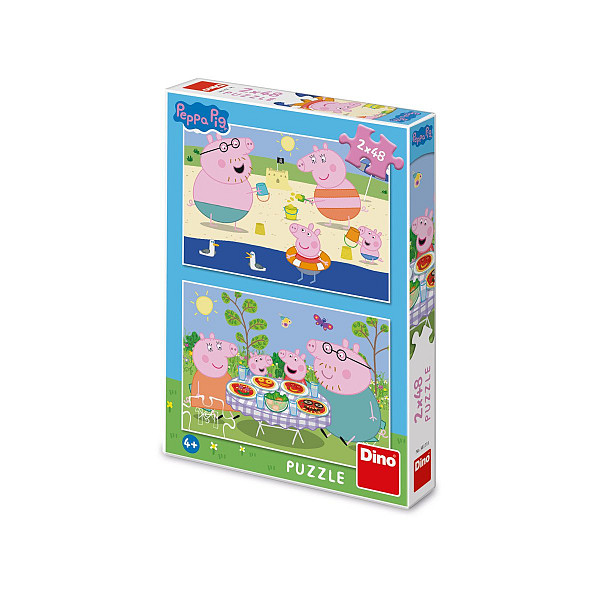 Puzzle 2x48 Peppa Pig Na dovolené