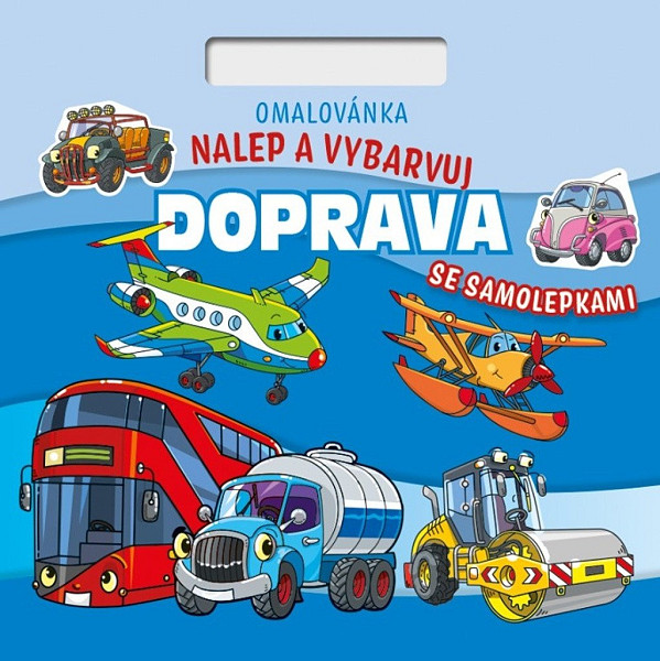Omalovánka Čtverec Nalepuj a vybarvuj! Doprava