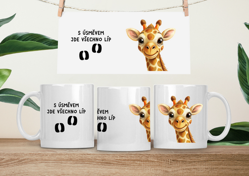 Hrneček čumáček 330ml porcelán Žirafa