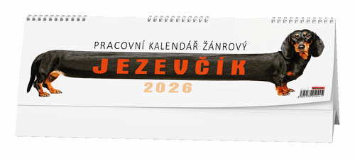 Pracovní kalendář žánrový Jezevčík 2026 - stolní kalendář