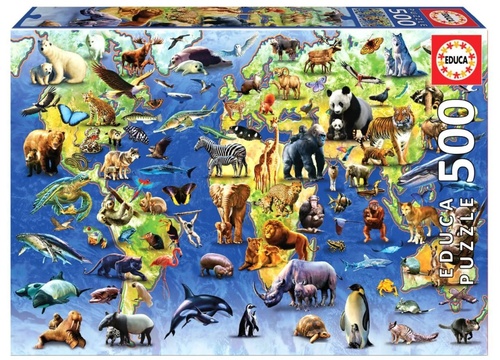 Puzzle 100 ohrožených druhů 500 dílků