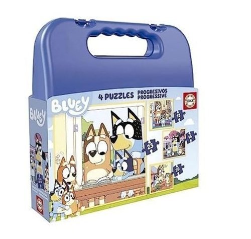 Puzzle v kufříku Bluey 4v1